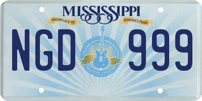 MS license plate NGD999