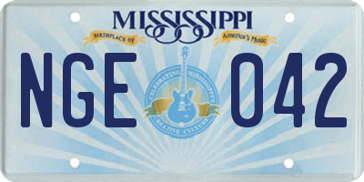 MS license plate NGE042