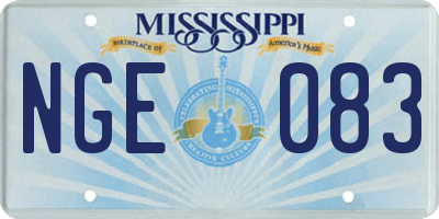 MS license plate NGE083