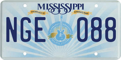 MS license plate NGE088
