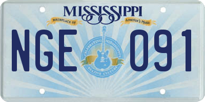 MS license plate NGE091