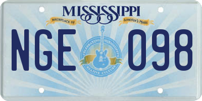 MS license plate NGE098