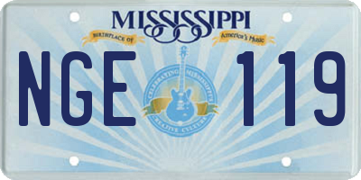 MS license plate NGE119