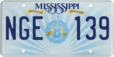 MS license plate NGE139