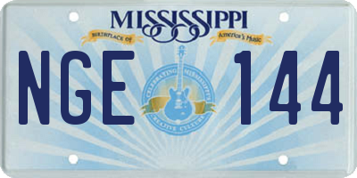 MS license plate NGE144