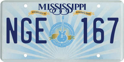 MS license plate NGE167