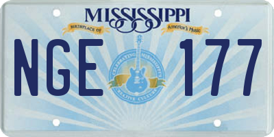 MS license plate NGE177