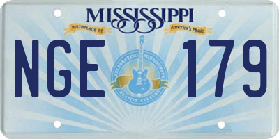 MS license plate NGE179