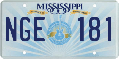 MS license plate NGE181