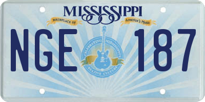 MS license plate NGE187