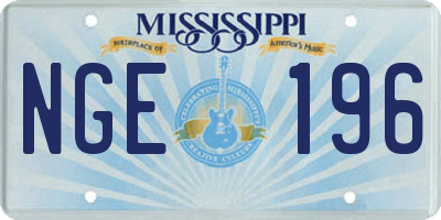 MS license plate NGE196