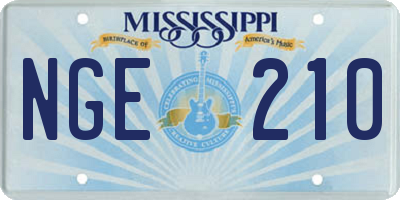 MS license plate NGE210