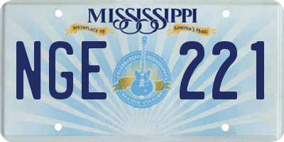 MS license plate NGE221