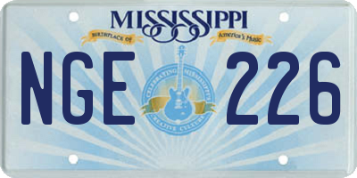 MS license plate NGE226