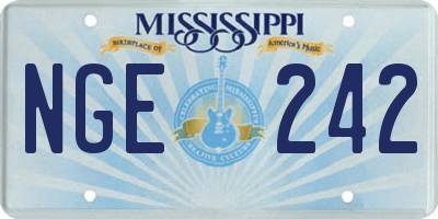 MS license plate NGE242