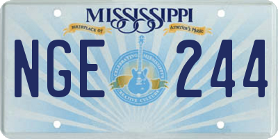 MS license plate NGE244