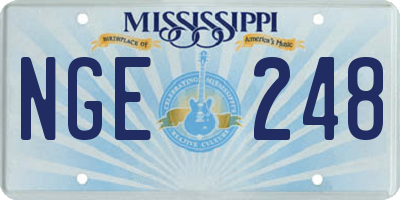 MS license plate NGE248