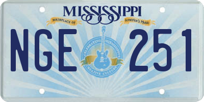 MS license plate NGE251