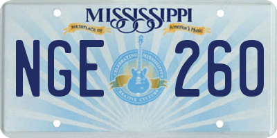 MS license plate NGE260