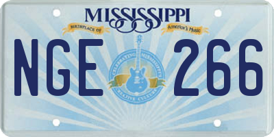 MS license plate NGE266