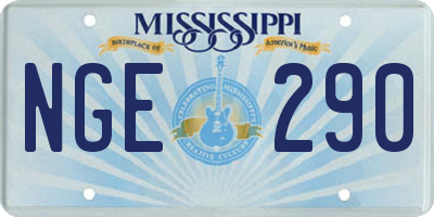 MS license plate NGE290