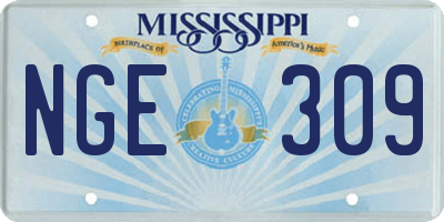 MS license plate NGE309