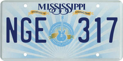 MS license plate NGE317
