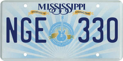 MS license plate NGE330
