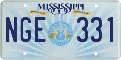 MS license plate NGE331
