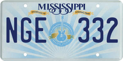 MS license plate NGE332