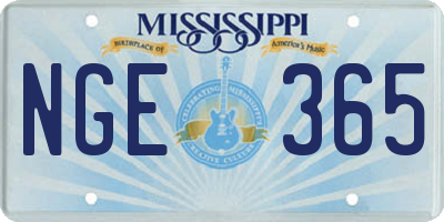 MS license plate NGE365