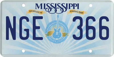 MS license plate NGE366