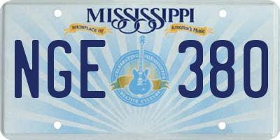 MS license plate NGE380