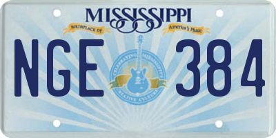 MS license plate NGE384