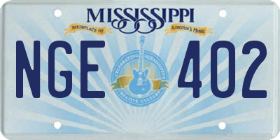 MS license plate NGE402