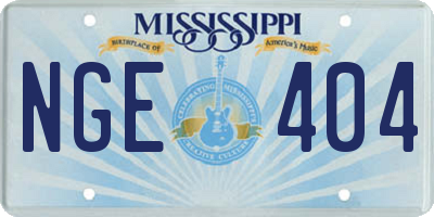MS license plate NGE404