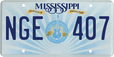 MS license plate NGE407