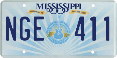 MS license plate NGE411