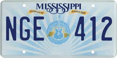 MS license plate NGE412