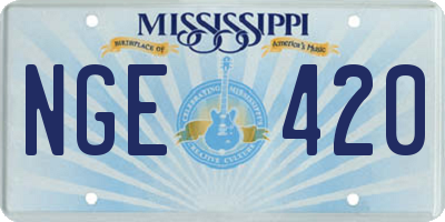 MS license plate NGE420