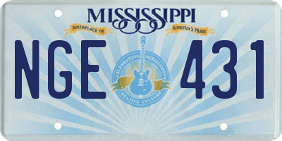 MS license plate NGE431