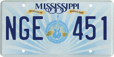 MS license plate NGE451