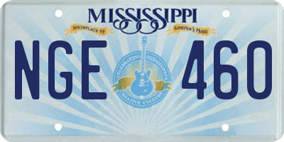 MS license plate NGE460