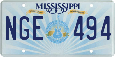 MS license plate NGE494