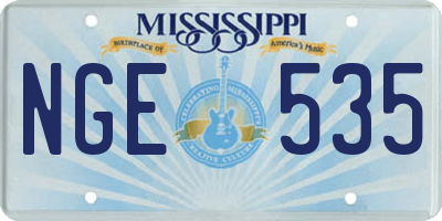 MS license plate NGE535