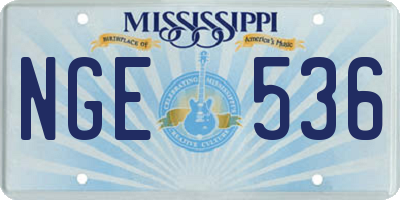 MS license plate NGE536