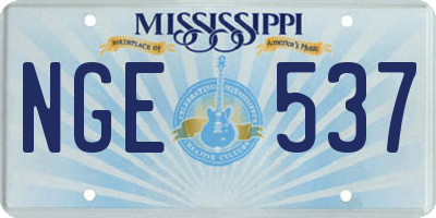 MS license plate NGE537
