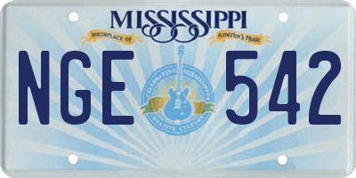 MS license plate NGE542