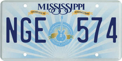 MS license plate NGE574