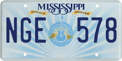 MS license plate NGE578